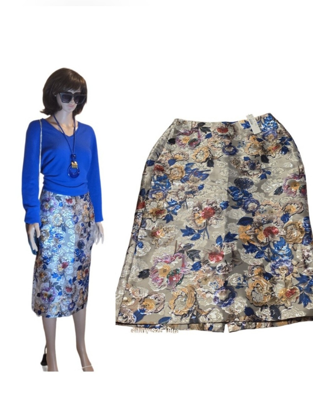 NWT J.Crew Floral Metallic Jacquard Pencil Skirt - Size 6